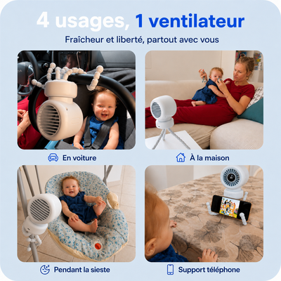 GripBreeze™ Flex – Ventilateur Portable 3-en-1
