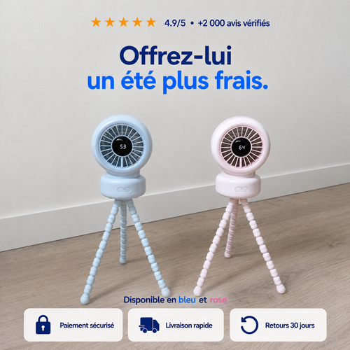 GripBreeze™ Flex – Ventilateur Portable 3-en-1
